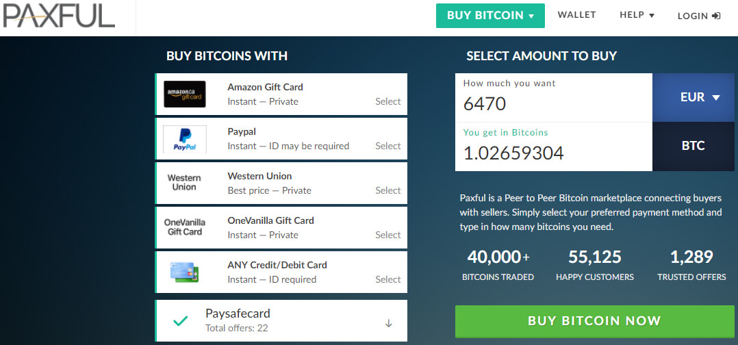 Come acquistare Bitcoin (BTC) con Paysafercard usando i contanti e online